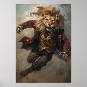 Steampunk Lion Poster   Artistieke leeuw in mensel