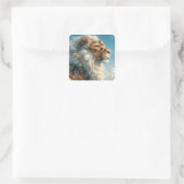 Steampunk Lion Vierkante Sticker (Tas)