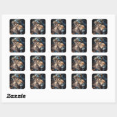 Steampunk Lion Vierkante Sticker (Vel)