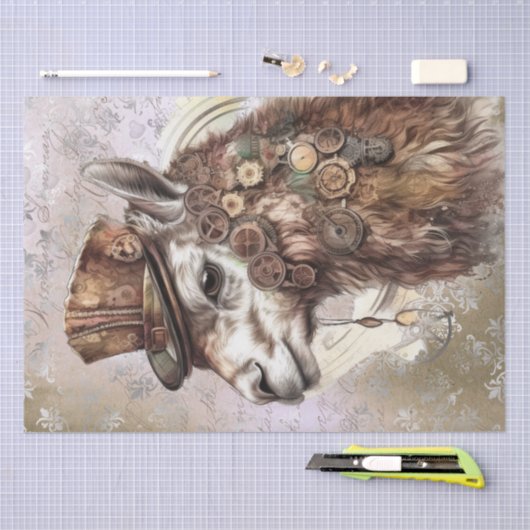 Steampunk Llama Tissuepapier (Craft)