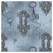 Steampunk Lock en Key Blue |  ontkoppeling Stof (Close Up)