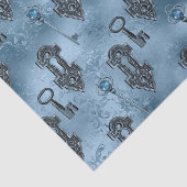 Steampunk Lock en Key Blue |  ontkoppeling Tissuepapier (Detail)