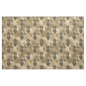 Steampunk Lock en Key Gold | ontkoppeling Stof (Fat Quarter)