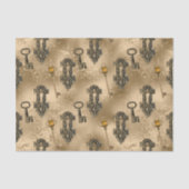 Steampunk Lock en Key Gold |  ontkoppeling Tissuepapier (Voorkant)