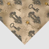 Steampunk Lock en Key Gold |  ontkoppeling Tissuepapier (Detail)