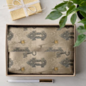 Steampunk Lock en Key Gold |  ontkoppeling Tissuepapier (Geschenk)