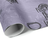 Steampunk Lock en Key Paarse |  ontkoppeling Cadeaupapier (Rol Hoek)