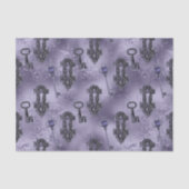 Steampunk Lock en Key Paarse |  ontkoppeling Tissuepapier (Voorkant)