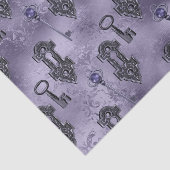 Steampunk Lock en Key Paarse |  ontkoppeling Tissuepapier (Detail)
