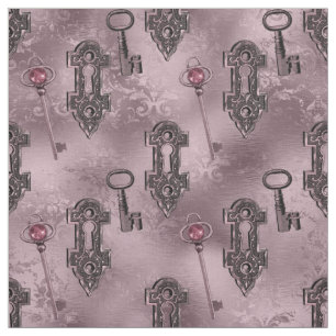 Steampunk Lock en Key Pink    ontkoppeling Stof
