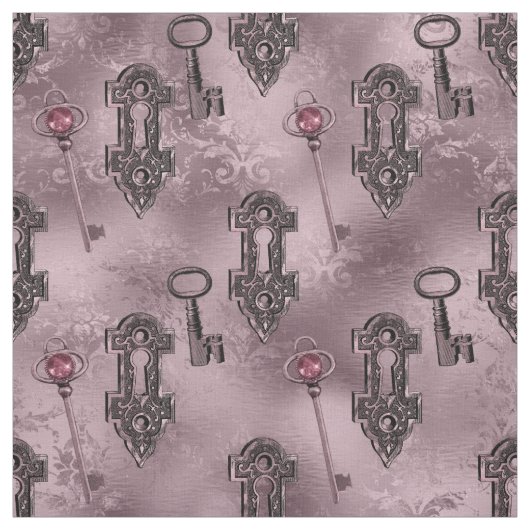 Steampunk Lock en Key Pink |  ontkoppeling Stof (Swatch)