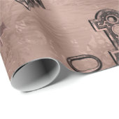 Steampunk Lock en Key Roos Gold | Chique decoupage Cadeaupapier (Rol Hoek)