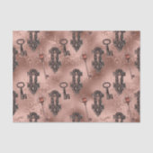 Steampunk Lock en Key Roos Gold | Chique decoupage Tissuepapier (Voorkant)