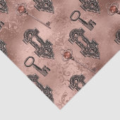 Steampunk Lock en Key Roos Gold | Chique decoupage Tissuepapier (Detail)