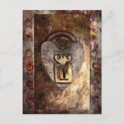 Steampunk - Locksmith - De sleutel tot mijn hart Briefkaart (Voorkant)