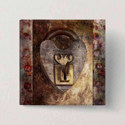 Steampunk - Locksmith - De sleutel tot mijn hart Vierkante Button 5,1 Cm (Voorkant)