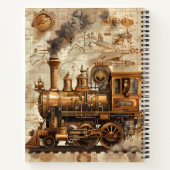 Steampunk Locomotief Retro Notitieboek (Achterkant)