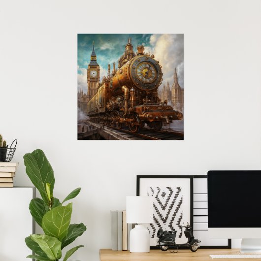 Steampunk Londen Poster (Thuiskantoor)