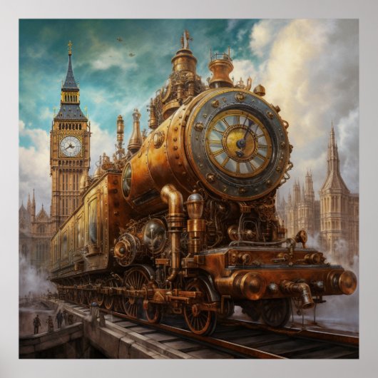 Steampunk Londen Poster (Voorkant)