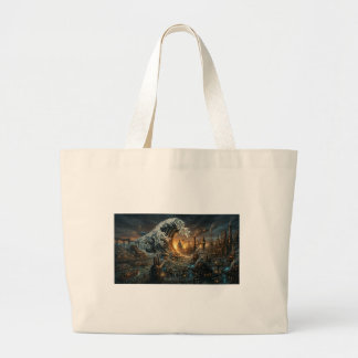Steampunk London Great Wave of Plastic Junk Grote Tote Bag