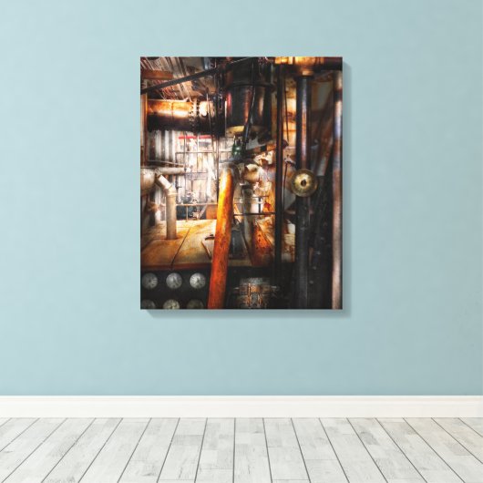 Steampunk - Loodbuizen Canvas Afdruk (Insitu (Houten vloer))