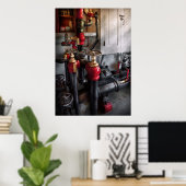 Steampunk - Loodgieterij - Draai de klep Poster (Thuiskantoor)