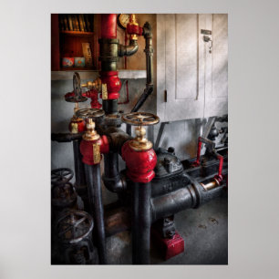 Steampunk - Loodgieterij - Draai de klep Poster