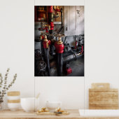 Steampunk - Loodgieterij - Draai de klep Poster (Keuken)