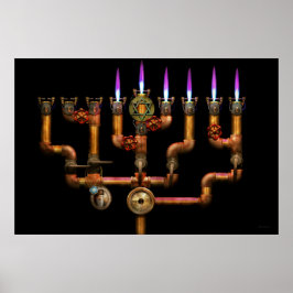 Steampunk - Loodgieterswerk - De Menora Aansteken Poster