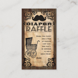 Steampunk Look Baby Boy Luier Raffle Ticket Informatiekaartje