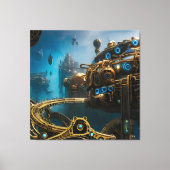Steampunk Lost City of Atlantis Canvas Afdruk (Voorkant)
