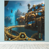 Steampunk Lost City of Atlantis Canvas Afdruk (Insitu (Houten vloer))