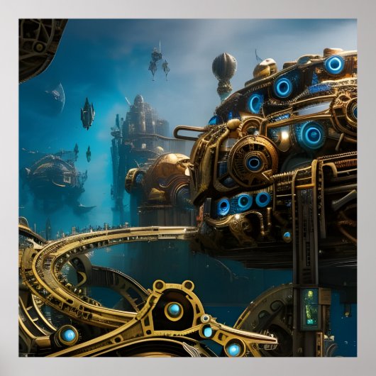Steampunk Lost City of Atlantis Poster (Voorkant)