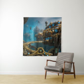 Steampunk Lost City of Atlantis Wandkleed (In situ)