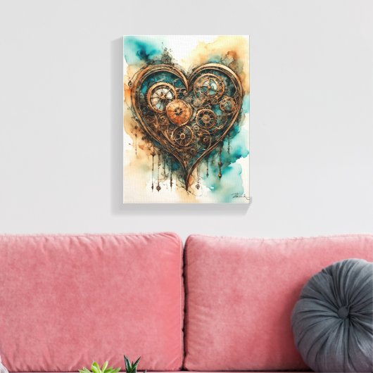 Steampunk Love Canvas Afdruk (Insitu (Woonkamer))