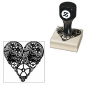 Steampunk Love Heart Rubberstempel (Gestempeld)