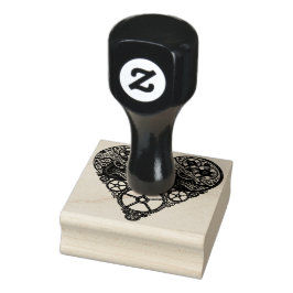 Steampunk Love Heart Rubberstempel
