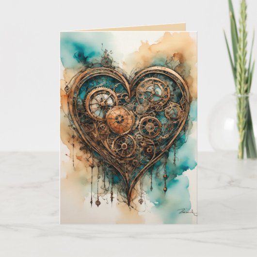 Steampunk Love Valentijn Kaart (Voorkant)