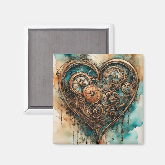 Steampunk Love Valentijn Magneet (Voorkant / Achterkant)