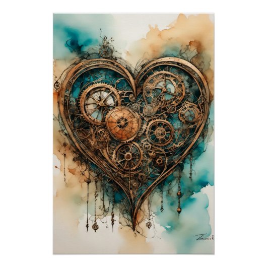 Steampunk Love Valentijn Perfect Poster (Voorkant)