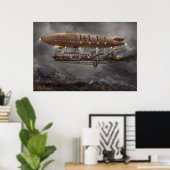 Steampunk - Luchtballon - Airship Maximus Poster (Thuiskantoor)