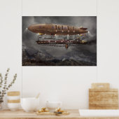 Steampunk - Luchtballon - Airship Maximus Poster (Keuken)
