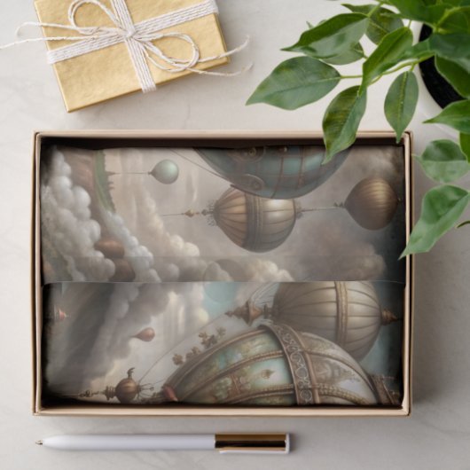 Steampunk Luchtschepen Decoupage Tissuepapier (Geschenk)