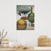 Steampunk-luchtschepen voor kruisvaarders poster (Keuken)