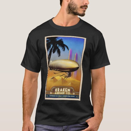 Steampunk luchtschip Pharaoh's Glory T-shirt (Voorkant)