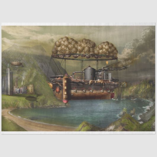 Steampunk - Luchtvaart - De originele Ark van Noah Tissuepapier (Voorkant)