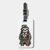 Steampunk Luiaard Gepersonaliseerde Bagage Label (Voorkant verticaal)