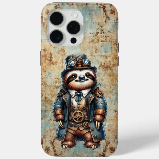 Steampunk luiaard iPhone / iPad hoes (Achterkant)
