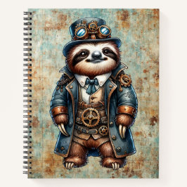 Steampunk Luiaard Spiraal Notebook Notitieboek