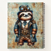 Steampunk Luiaard Spiraal Notebook Notitieboek (Achterkant)